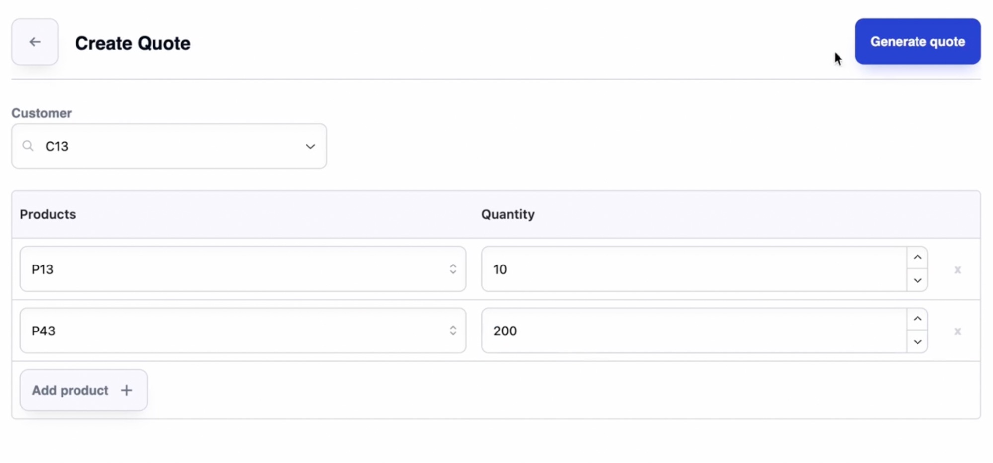 Peak's Quote Pricing AI application