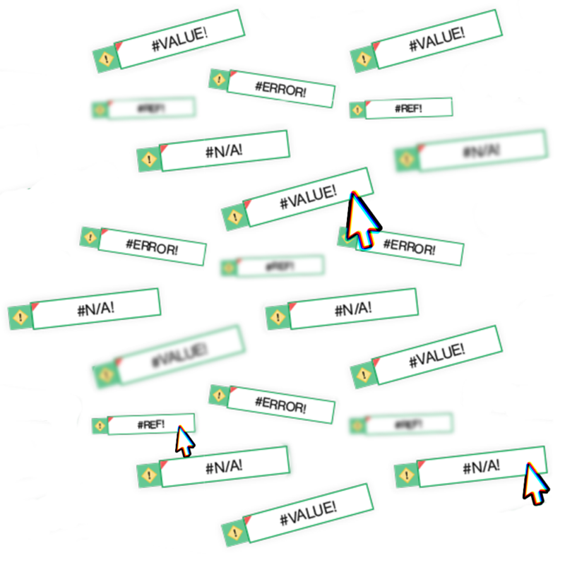 Spreadsheet in-cell style error messages